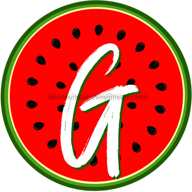 Personalized Watermelon Sign Initial Monogram Decoe-4086-Dh-Custom 18 Wood Round